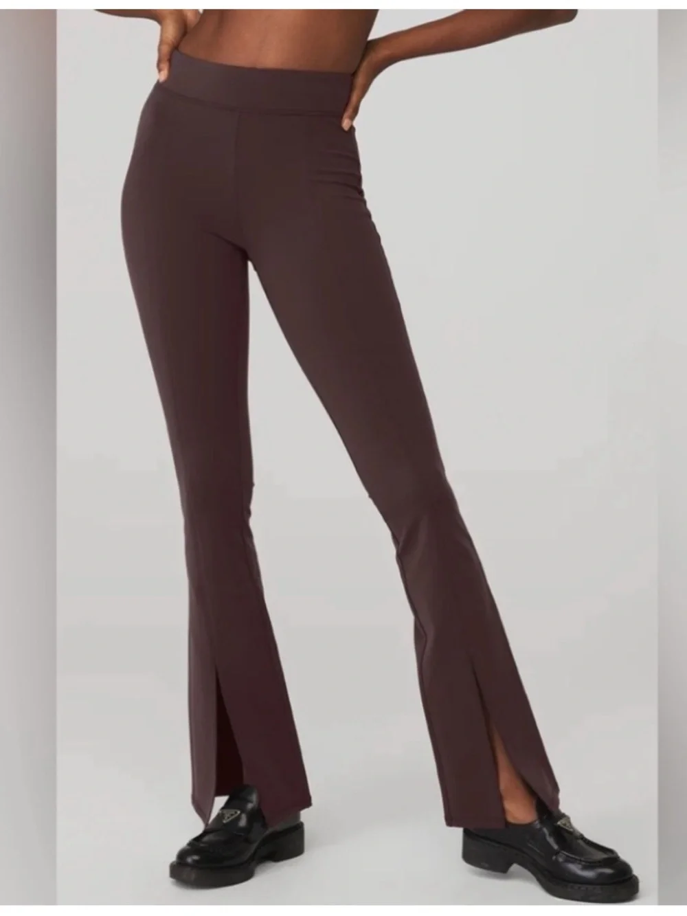 Alo Yoga Airbrush Brown Split-Hem Leggings